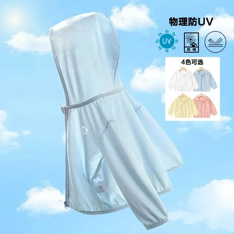 Summer Baby Girls Boys Ice Silk Jacket Kids Cartoon Printed Cardigan Outerwear Toddler Sun Protection Coat Children's Clothing