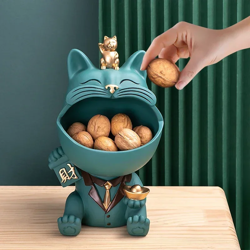 

Домашний декор, 3D миниатюрная фигурка, крутая кошка, украшение стола, коробка для хранения, Художественная Скульптура, Современная гостиная, настольные украшения, статуя