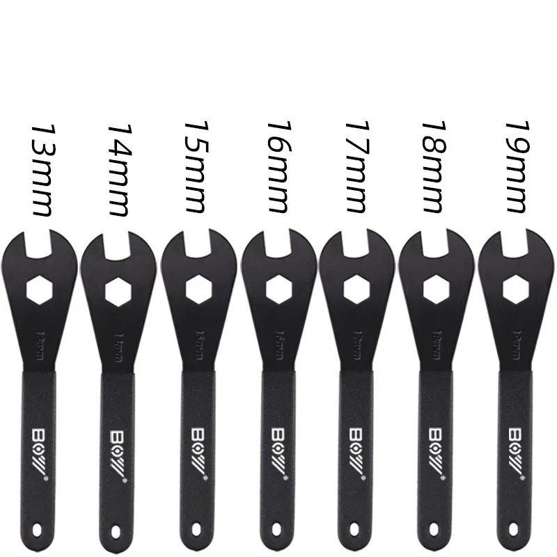 

2mm Bicycle Hub Cone Wrench 13/14/15/16/17/18/19mm Open Cone Wrench Bicycle Wheel Pedal Repair Tool