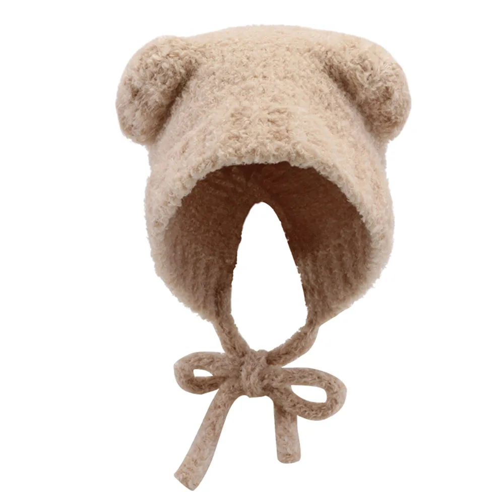 Lambhair Winter Harajuku y2k Beanies Knitted Hat Women Lace up Warm Thick Hip Hop Skullcap Short Hat Unisex Basic Cap bomber winter hat knitted hat fashion hat