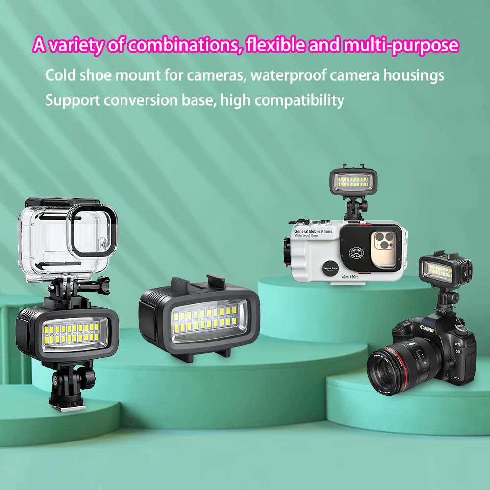 LED Video Light Mini LED Video Light Seafrogs 700LM SL-100 Professional Waterproof LED Video Diving Fill Light for Photographic Lighting