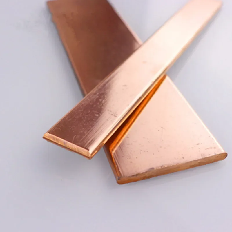 

1pcs T2 red copper bar flat square conductive ground Purple copper plate bus bar Model Maker DIY Material 2/4/5/8x20x200mm