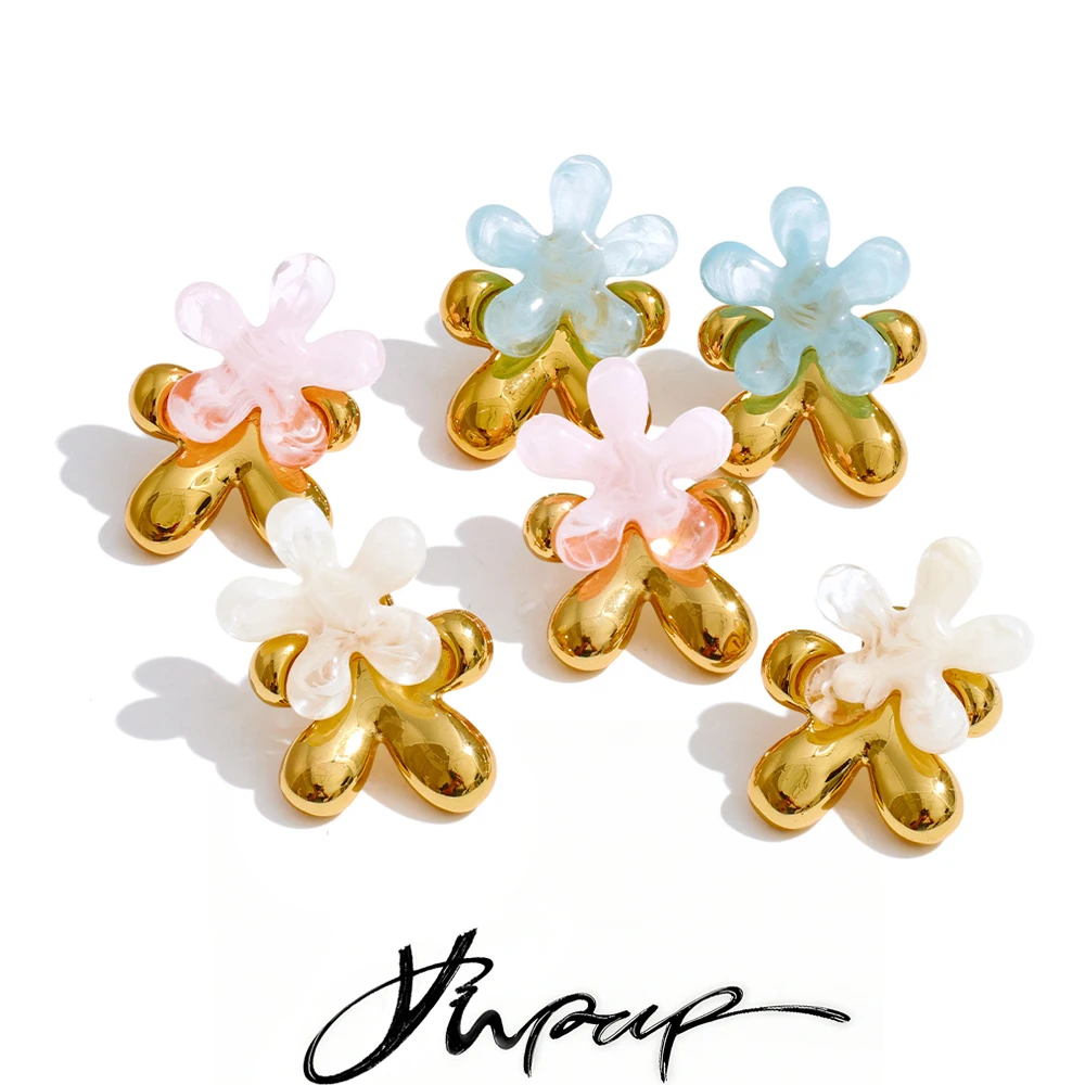 Yhpup Resin Jewelry Stainless Steel Daily