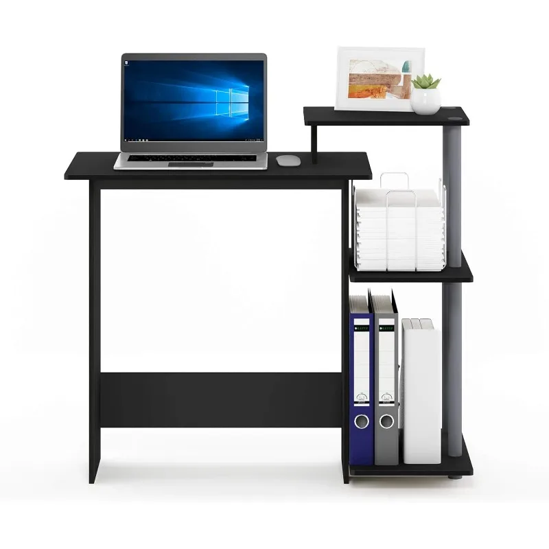 Efficient Home Laptop Notebook Computer Desk with Square Shelves