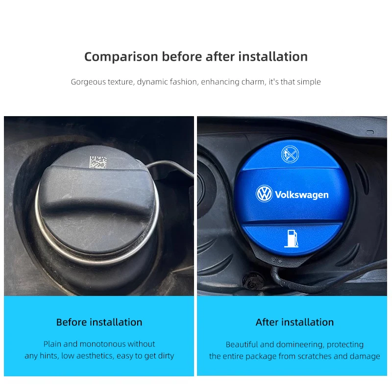Fuel Tank Cap Cover Decorative Stickers VW Scirocco Polo T5 Passat b6 Golf mk5 Tiguan Jetta CC Beetle GTI
