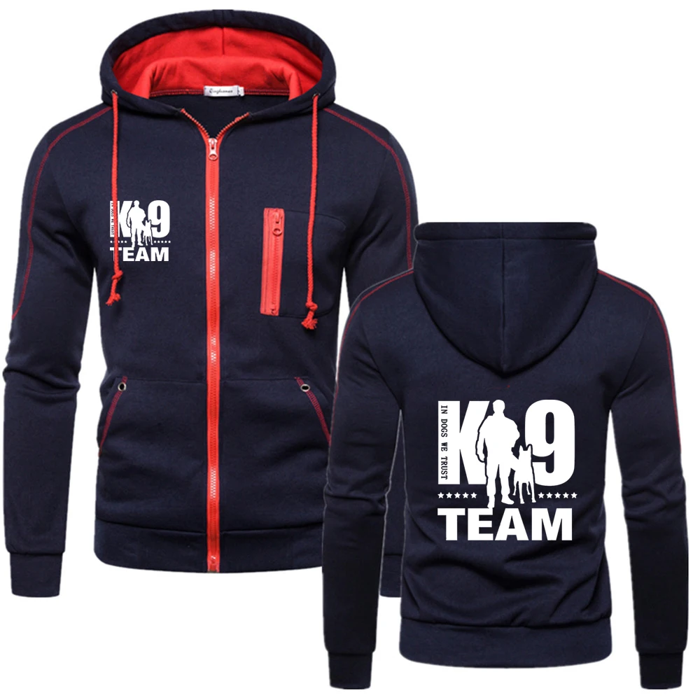 TRAINER K9 Team K9 Unit Malinois 2023 spring New Men's Hoodies Zipper Sweatshirt Solid Color Harajuku popular coat clothing