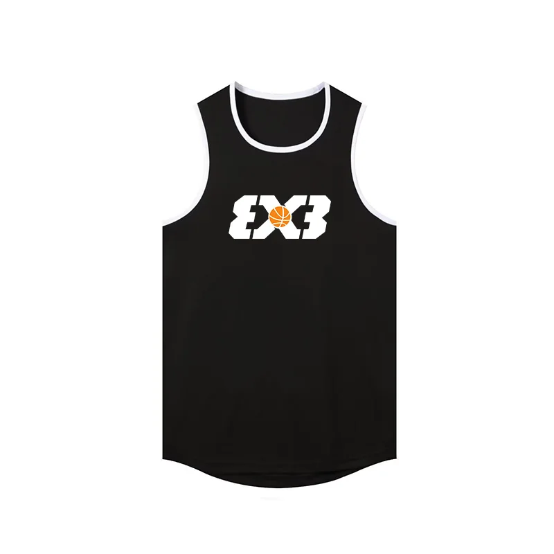 American 3X3 Basketball Sports Vest Men Summer Sleeveless Quick-drying Gym Fitness Running Loose Equipment Training T-shirt basketball jerseys men sport tees