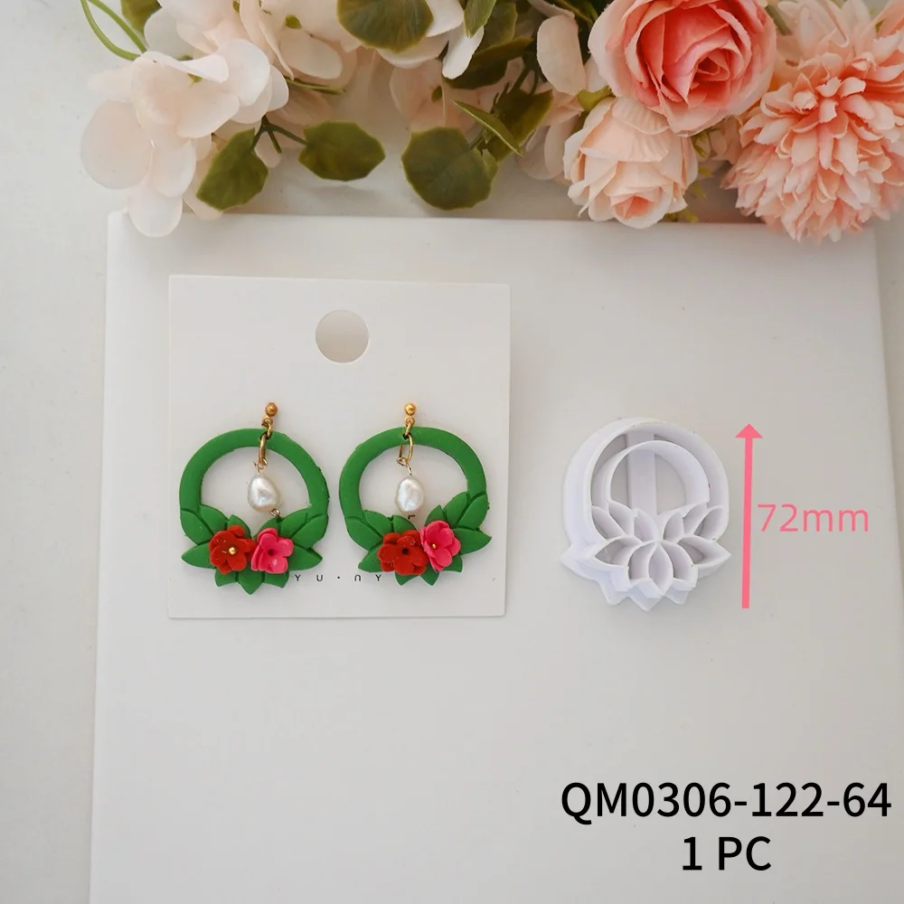 Weihnachten Serie Kranz/Eisbär Polymer Clay Cutter DIY Urlaub Dekorationen Ohrring Schmuck Formenbau Ton Stanzform Werkzeug – Detail 2