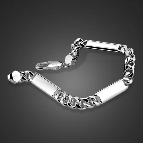 

Браслет унисекс из серебра 100% пробы, 8/20 см