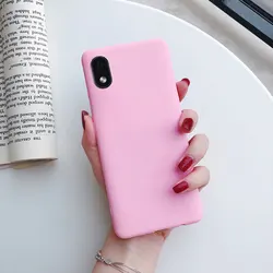 Sleek Black Matte Silicone TPU Phone Case - A40 (Pink)