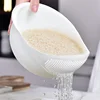 1PC-Silicone Colander Rice Bowl Drain Basket Fruit Bowl Washing Drain Basket with Handle Washing Basket Home Kitchen Organizer 1