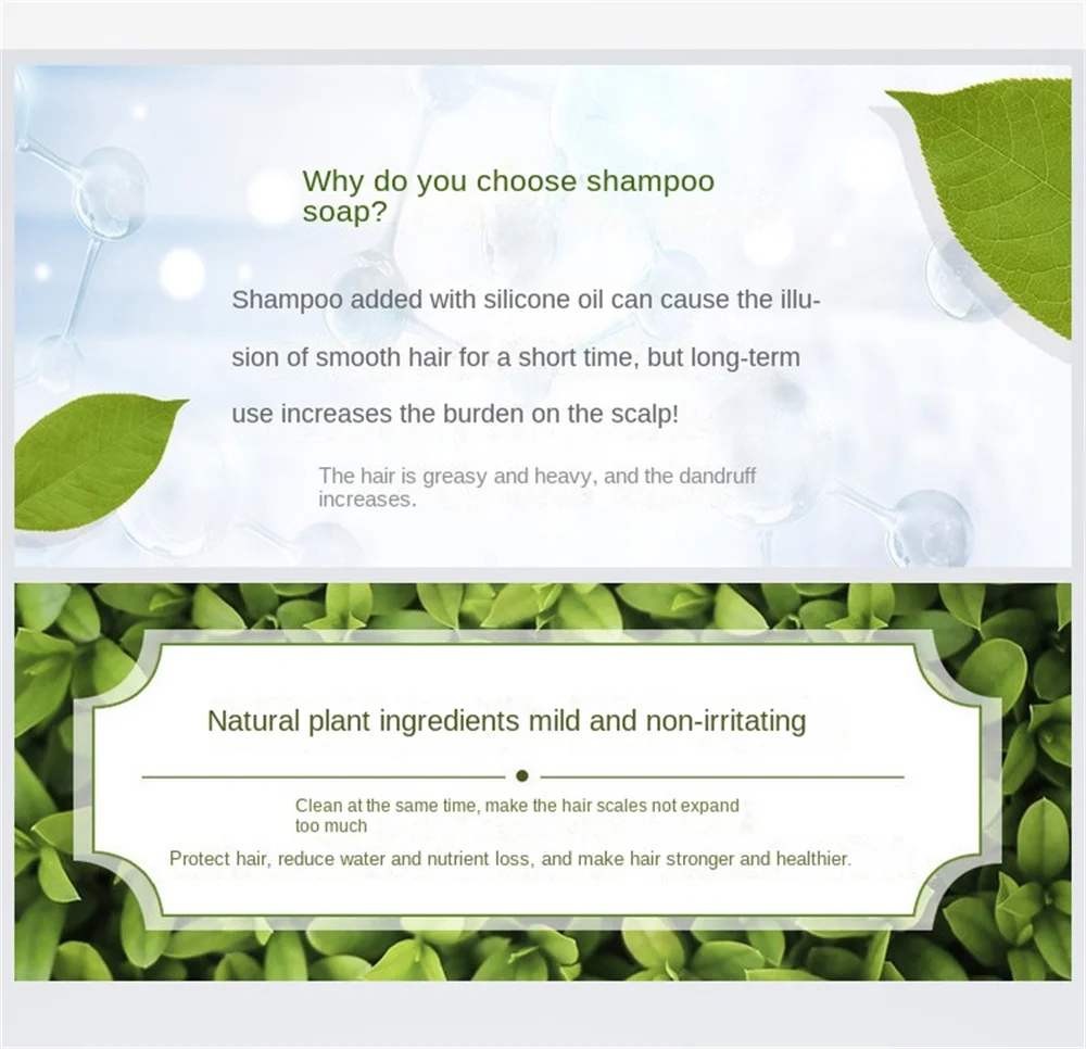 Description Picture 5 of itemSoap Hair Darkening Shampoo - 100% Natural Organic Conditioner Moisturize Repair Gray White Hair Dye Bamboo