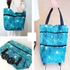 Foldable Shopping Trolley Bag With Wheels Large Reusable Cloth Hand Tote Bolsas Eco Fabric Supermarket Grocery Pull Cart Bag 2