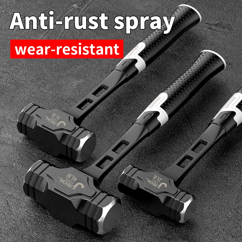 1 industrial octagonal hammer, 2/3/4 pounds, non-slip handle hammer, high carbon steel integrated hammer, professional masonry s 4
