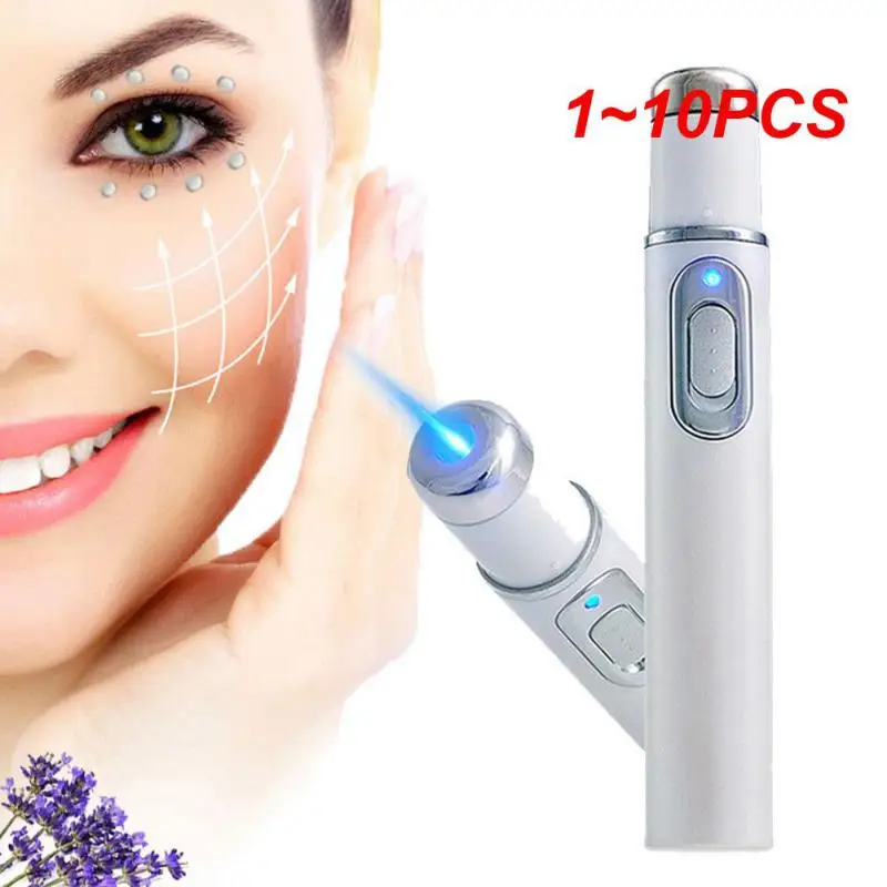 

1~10PCS Blue Light BIO Micro Current Therapy Acne Laser Ball Roller Pen Soft Scar Wrinkle Removal Device For Skin Care