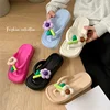 2024 Women Fashion Flower Slippers Females Indoor Non-slip Sandals Adult Concise Solid Color Slides Girls Outdoor EVA Flip Flops 4