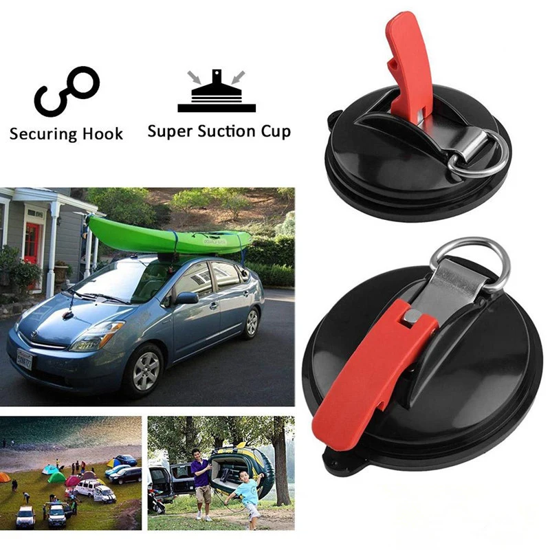 

Heavy Duty Suction Cup Anchor with Securing Hook Multifunctional Car Tensioner for Tie Down Luggage Tarps Tents Camping Car Van