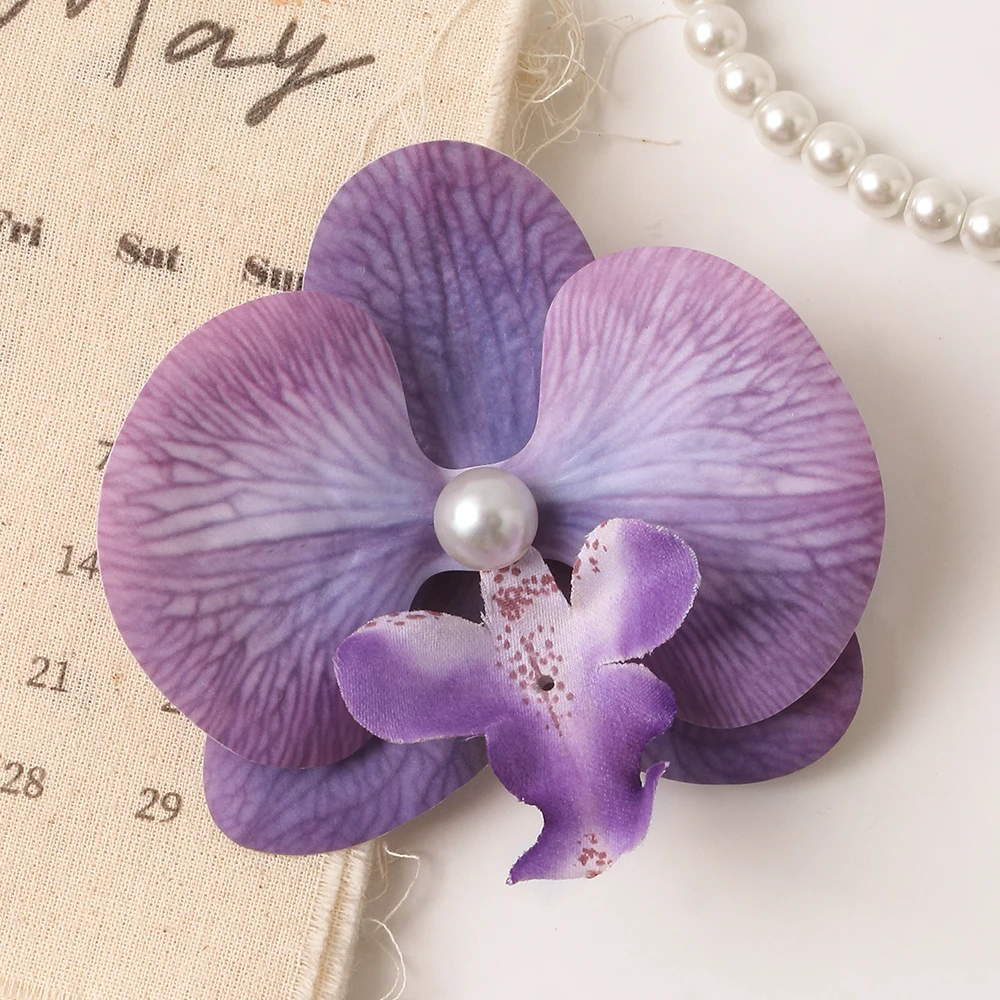 1/3/5pcs Phalaenopsis künstliche Blumen Köpfe Perlen mit Regalen für Home Room Decor Hochzeits dekoration DIY Haar karte Ornament – Detail 15