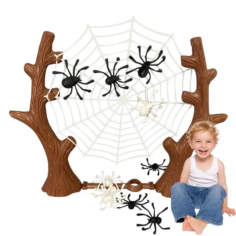

Moving Spider Toys Small Jumping Spider Toy With Web Interactive Educational Toys Parent-Child Battle Funny Gift For Boys Girls