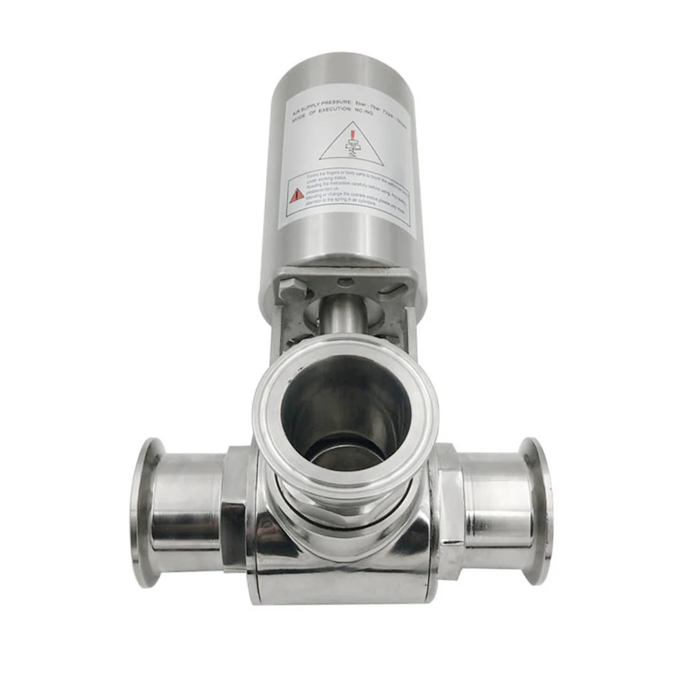 

Pneumatic 3-Way Ball Valve Stainless Steel SS304 Tri Clamp Air Ball Valve Pneumatic Three-way Valve Quick Install T-type/L-type