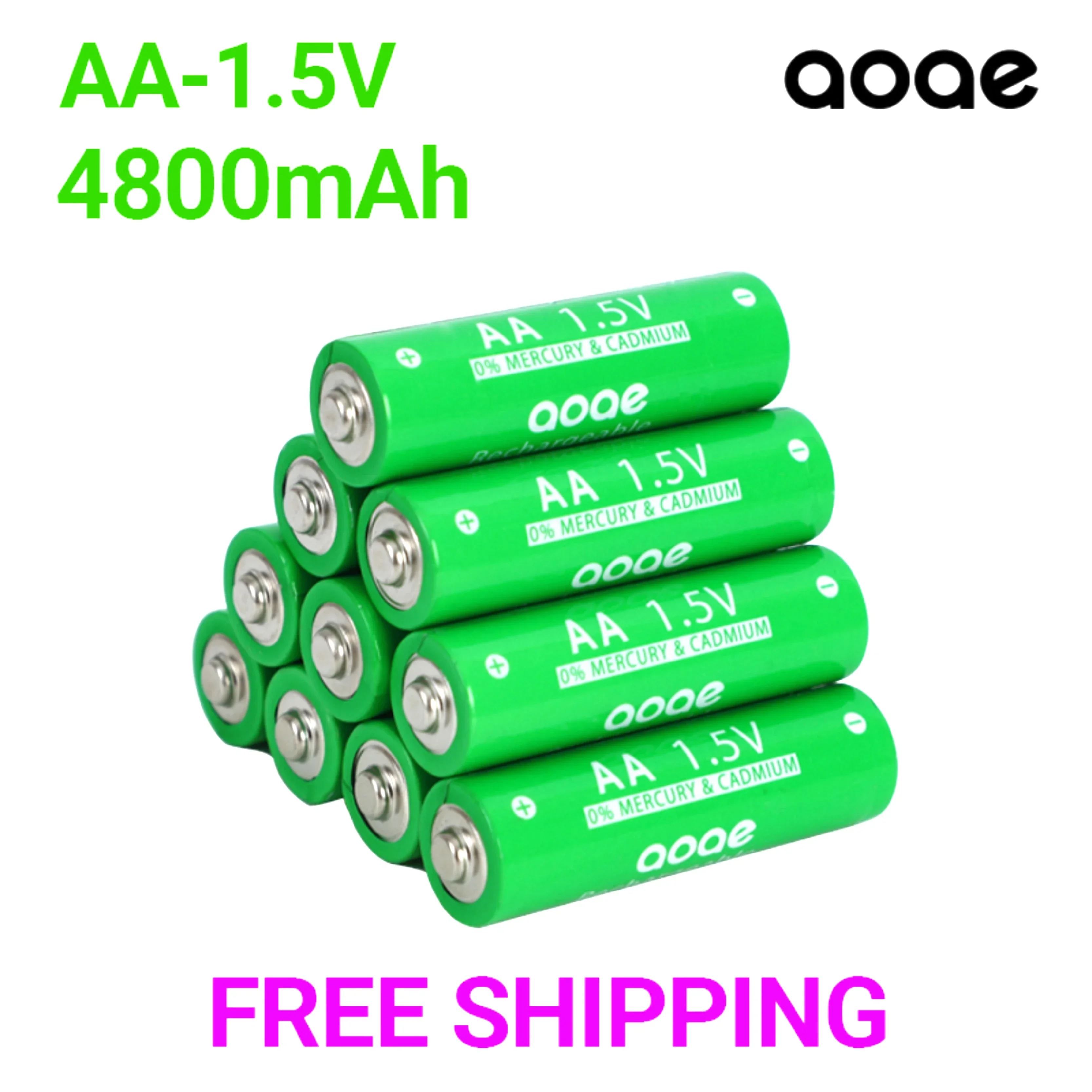 

4800mah aa rechargeable battery 1.5V Flashlight Remote Control Camera battery pilas recargables aa pilha recarregável