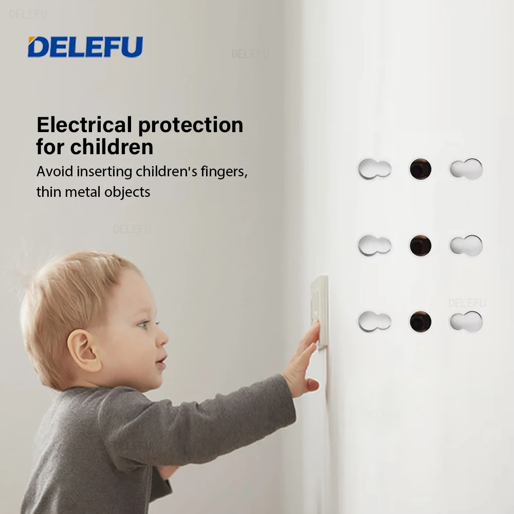 DELEFU Flame Retardant SC31 Panel 145mm White Italian Standard USB Type C Fast Charging Wall Socket Switch TV Phone CAT5 CAT6 — view 3