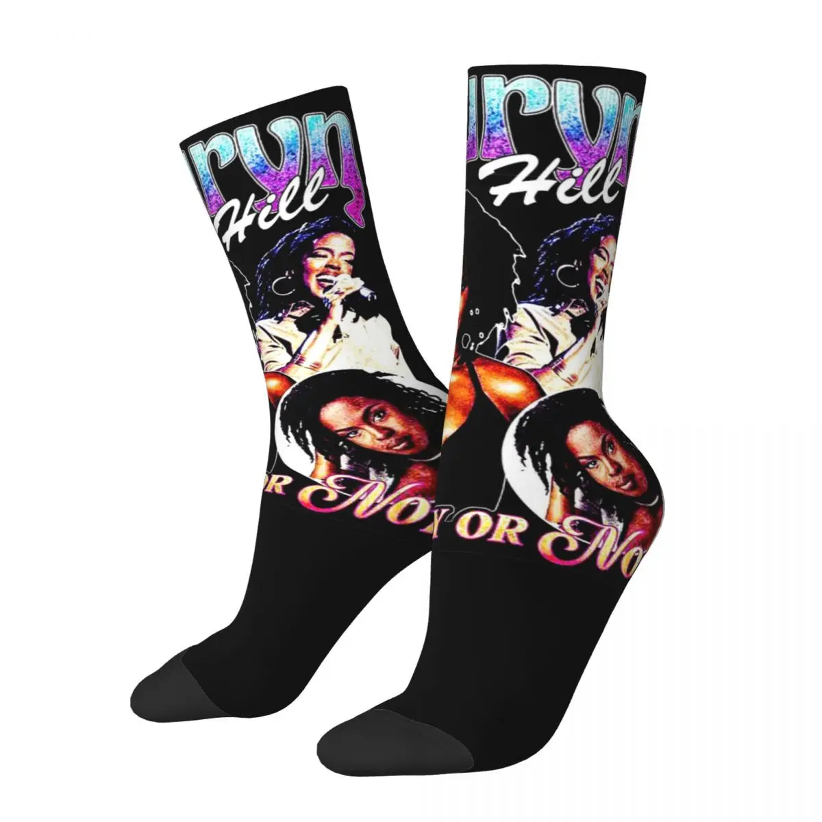 

Hip-hop Retro Lauryn Hill Rapper Design Theme Warm Crew Socks Stuff All Season Album Cover Cute Long Socks Breathable