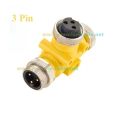 Mini-Fast 7/8"-16UNF 3-Poliger Stecker auf Buchse T-Verteiler 3-Wege Mini-Change Industrieller Rundsteckverbinder T-Verteiler – Detail 2