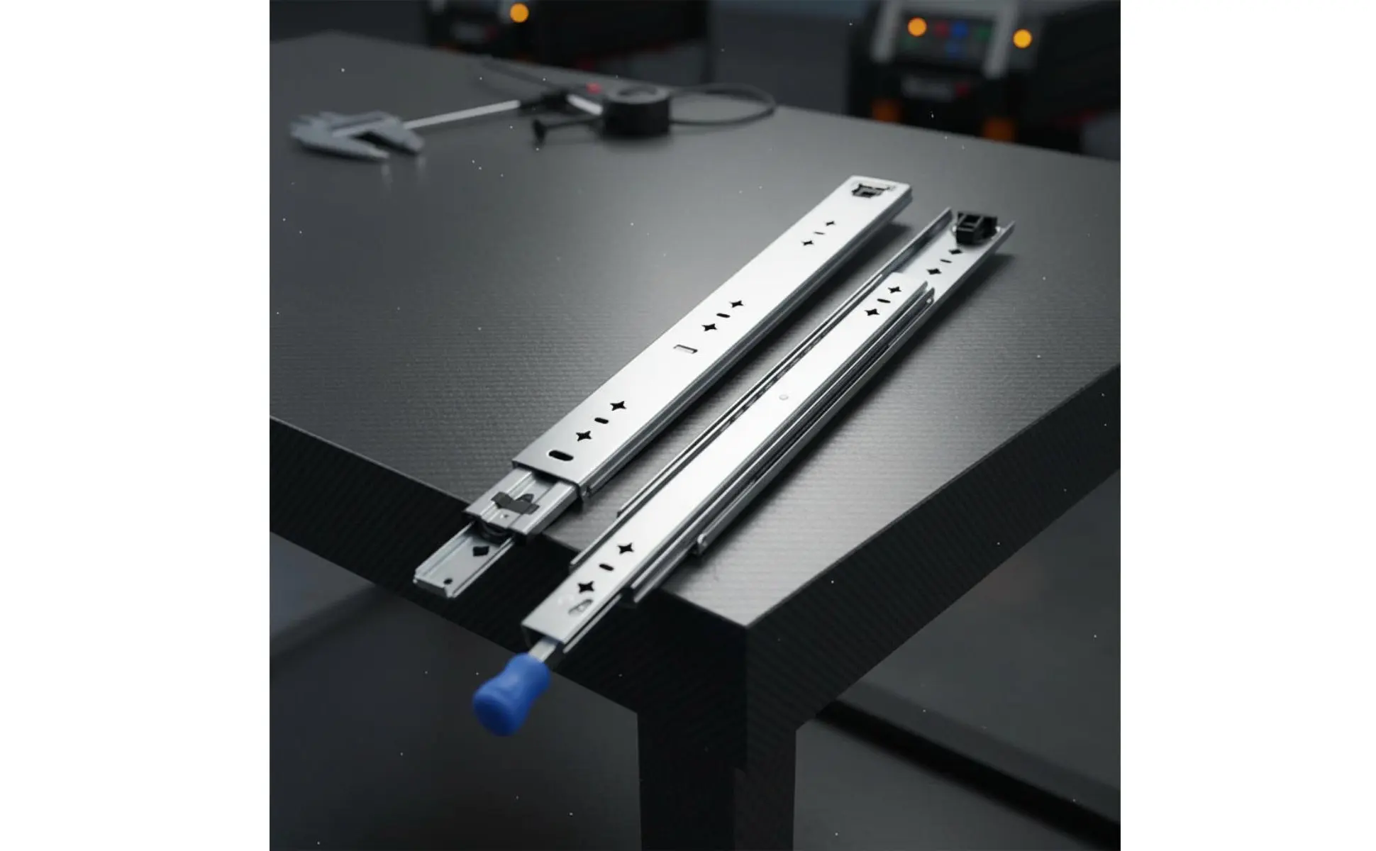 3 Section Bearing Slide Bearing Slide Effortless Sliding Sturdy Duty Drawer Slide Full Extension Cabinet Rail Easy Installation