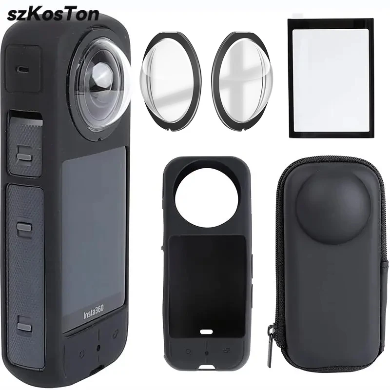 

For Insta360 X3 Soft Silicone Lens Protective Cover Panorama Camera Lens Cap Screen Protector For Insta360 X3 Camera Accessories
