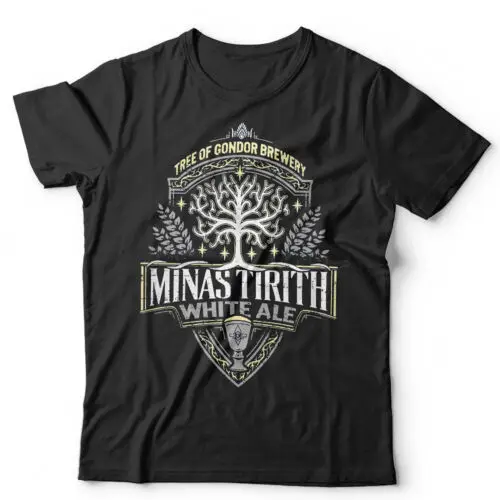 

Minas Tirith White Ale TShirt Unisex Funny Parody Film Beer LOTR Retro
