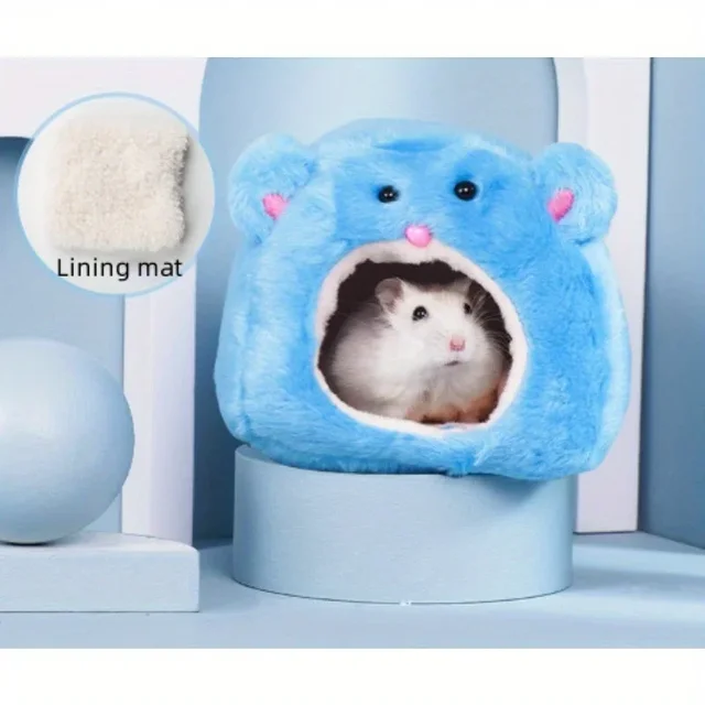 Hamster Soft Warm Bed Rat Hammock Pig Squirrel Winter Pet Toy Hamster Cage House Hanging Nest+Mat House Bed Animal Mice Rat Nest 4