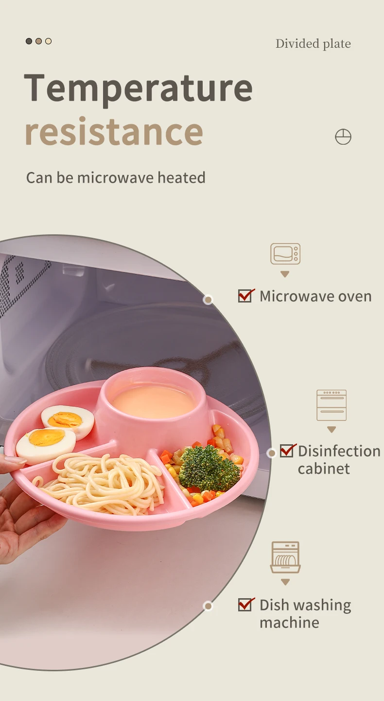 Round Plastic Food Plate Salad Plate 1-Pcs