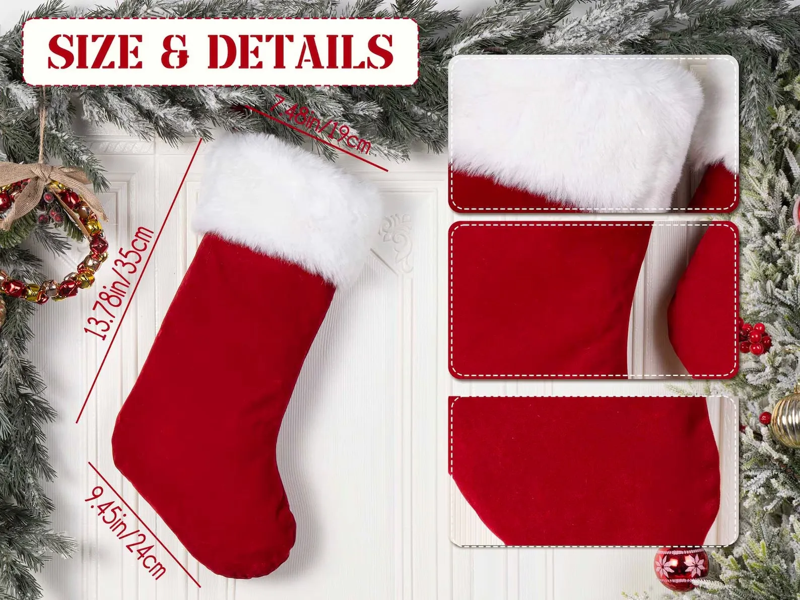 Christmas Stockings Red Plush Personalized Xmas Stocking with Name for Holiday Gift christmas stockings