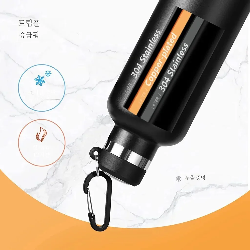 FEIJIAN 스테인레스 스틸 보온병 병 1000ml 스포츠 플라스크 진공 절연 물병 누출 방지 BPA 무료