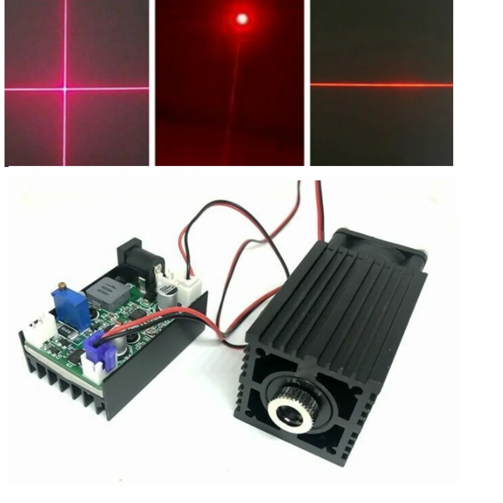 

DC12V Focusable 100mw 650nm 660nm Red Laser Diode Dot Module + TTL + Fan Cooling