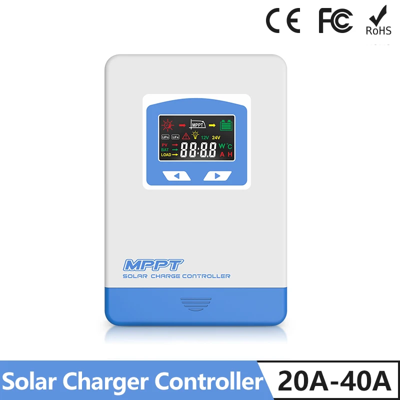 คอนโทรลเลอร์ชาร์จโซลาร์เซลล์ 40A จอ LCD ควบคุมโหลดได้หลากหลาย
