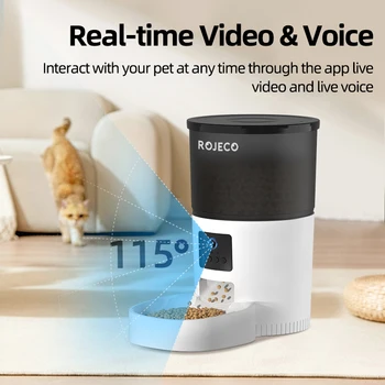 Alternative view of ROJECO Smart Pet Feeder with Camera