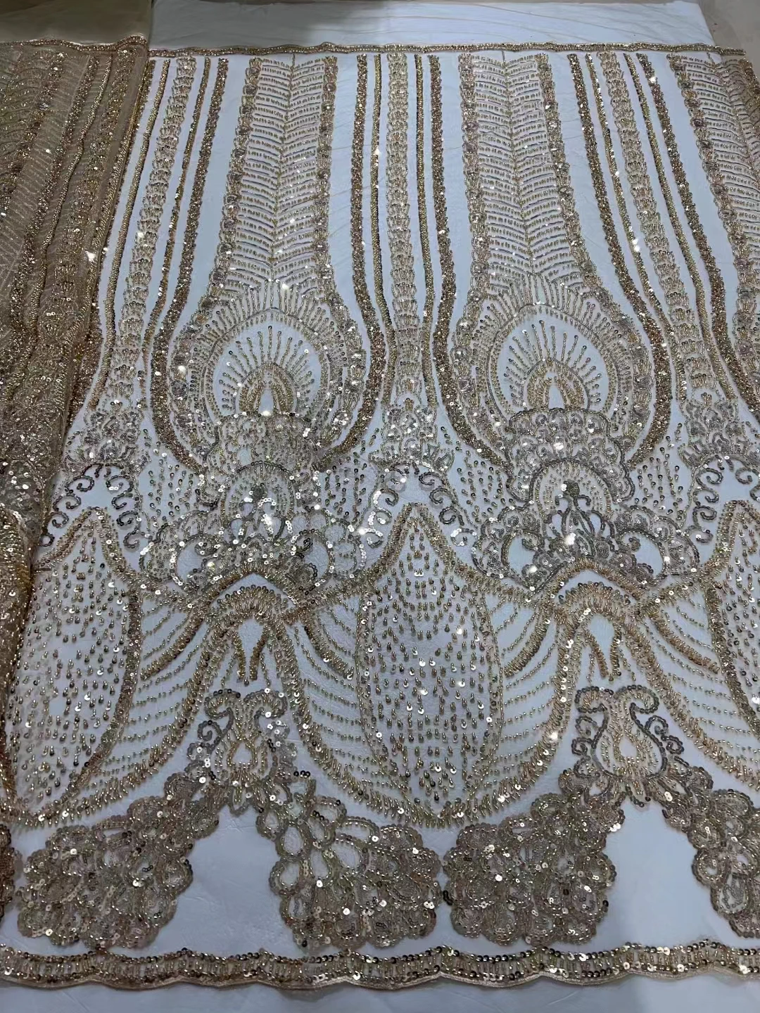

French Sequins Tulle Lace Fabric Embroidery Lace Nigerian Mesh Tulle Lace Fabrics 5 Yards African Lace Fabric For Wedding cd-240