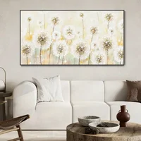 White Dandelion Abstract Textured Painting on Canvas Large Personalized Gift Art Modern White Flowers Acrylic Original Painting 4