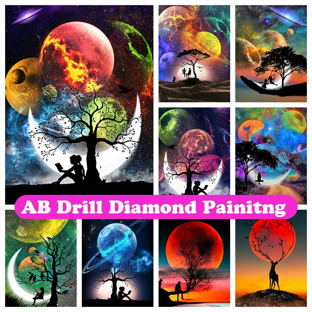 Starry Sky Tree DIY AB Diamond Painting Mosaic Fantasy