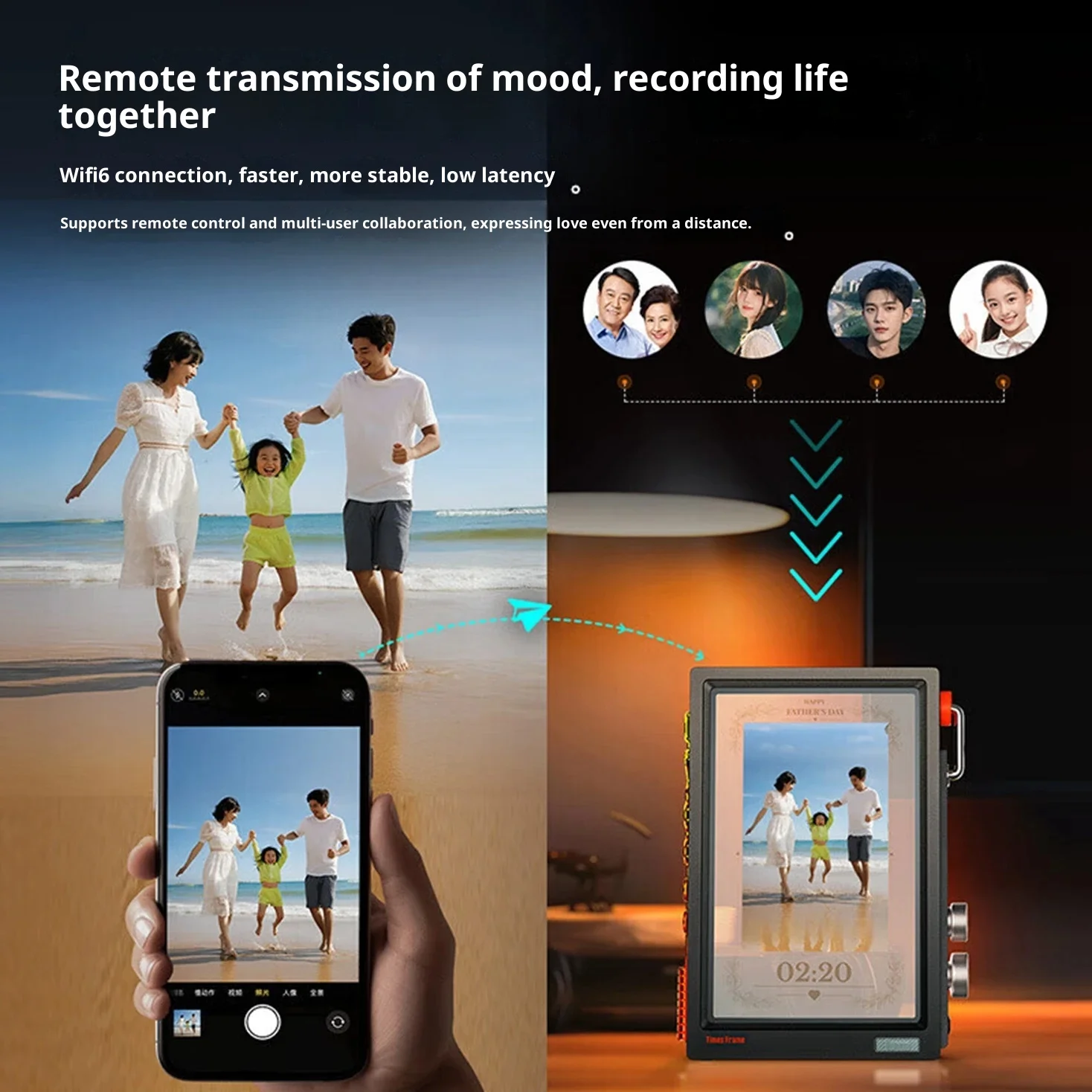 Divoom Times Frame Photo Storage Machine Electronic Floating Photo Frame Digital Photo Album Display Screen IPS Floating Screen view 5