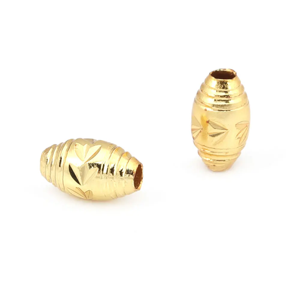 Cuentas de Brass Doradas de 18K Diseño Ovalado Cilíndrico Suministros para Hacer Joyería DIY - details 5