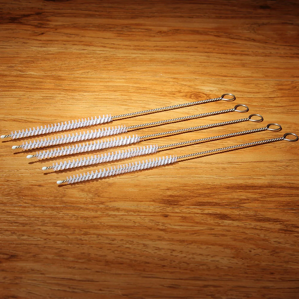 10pcs Nylon Brushes ，Stainless Steel Cleaner Nylon Cleaning Brushes Set， for Tobacco Pipe ，For Cleaning Tools，L 170mm OD 2mm 5