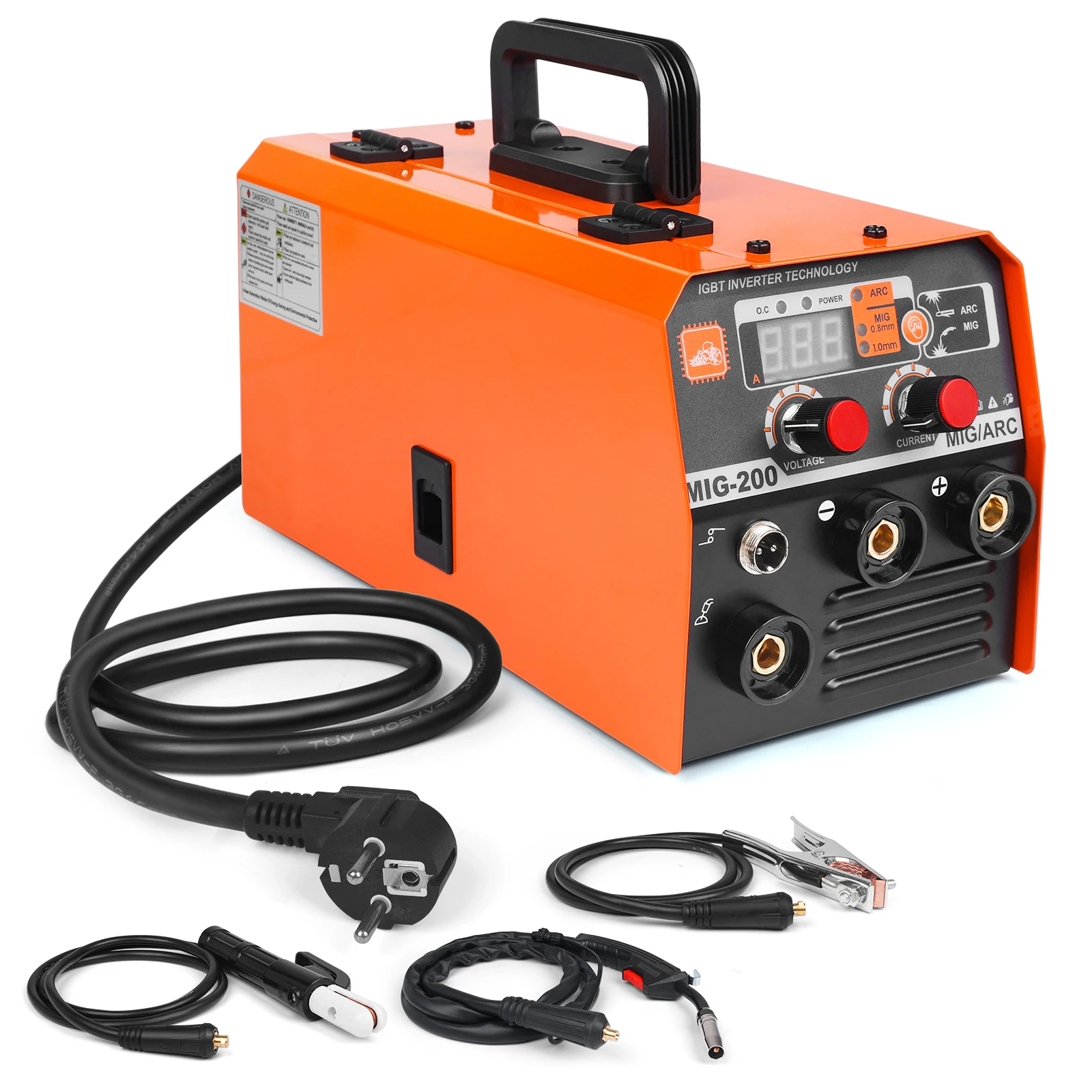 220V 2 IN 1 MIG200 Professional Thin Plate Electric Inverter DC MIG Welder No Gas Welding And ARC MMA Welding Machine Equipment