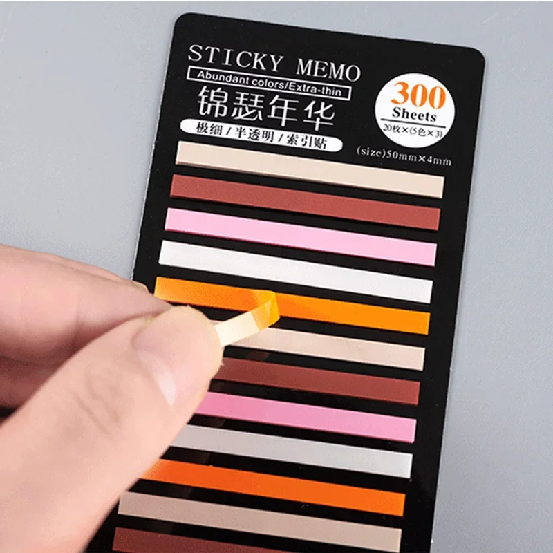 300 Sheets Index Sticky Notes Thin Tags Memo Bookmark Stickers Label Office Students Book Reading Marking