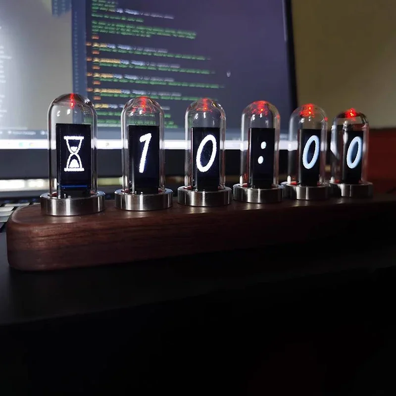 Glow Nixie Tube Clock Bedside Digital Alarm Elekstube IPS Electronic LED Table Clock Digital Bedside Watch Digital Calendar Gift 4