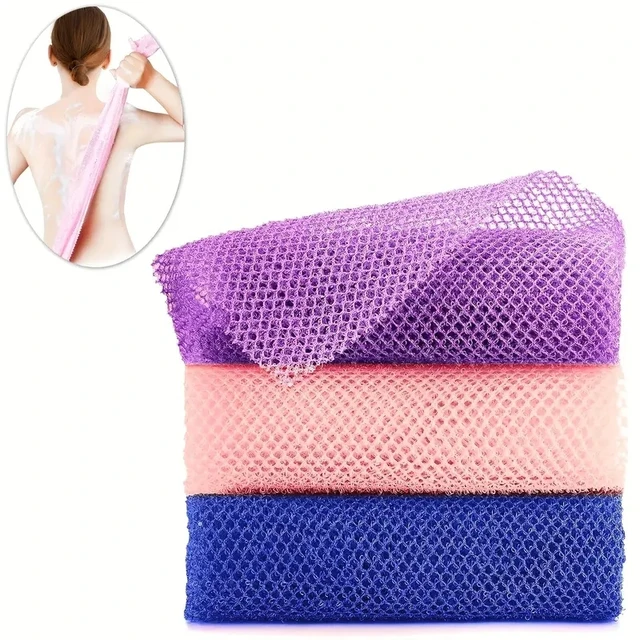 1/3 pcs African Mesh Sponge，Cleansing Exfoliating Towel for Sauna & Shower, Durable Personal Care Bath Tool，Gentle Deep Exfoliat 1