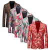 One Button Jacquard Suit Men's Clothing Fashion Men Luxury Party Stage Wedding Trend Red Dress Slim Fit Blazer Jacket 1
