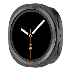 Stainless Steel Rugged Protective Metal Case for Galaxy watch 8 40mm (Black orange)
